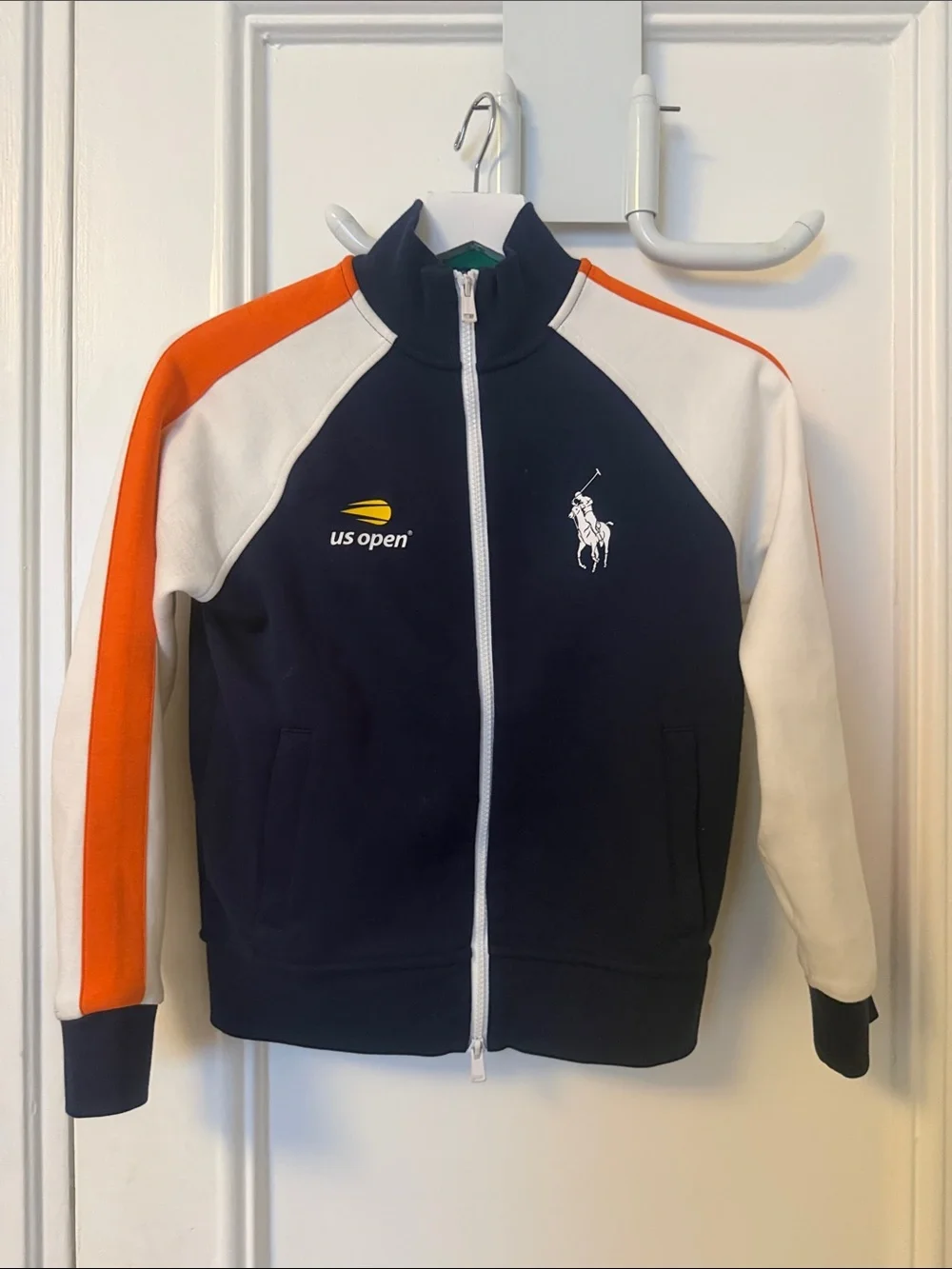 Ralph Lauren Navy, White & Orange Kids US Open Pea Coat